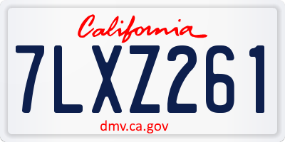 CA license plate 7LXZ261
