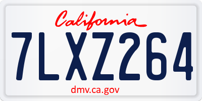 CA license plate 7LXZ264