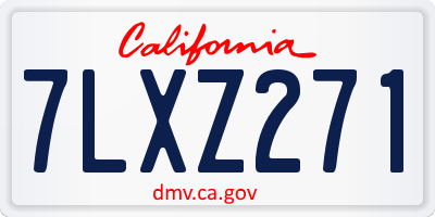 CA license plate 7LXZ271