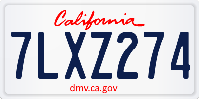 CA license plate 7LXZ274