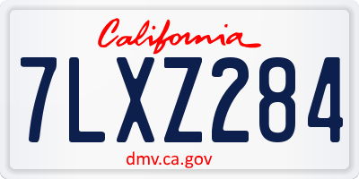 CA license plate 7LXZ284