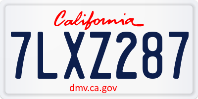 CA license plate 7LXZ287