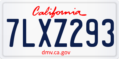 CA license plate 7LXZ293