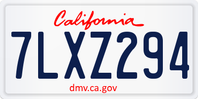 CA license plate 7LXZ294