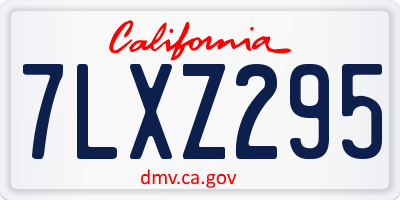 CA license plate 7LXZ295