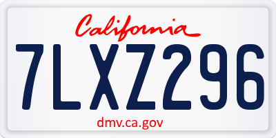 CA license plate 7LXZ296
