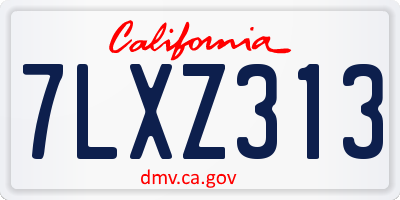 CA license plate 7LXZ313