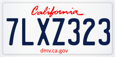 CA license plate 7LXZ323