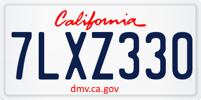 CA license plate 7LXZ330