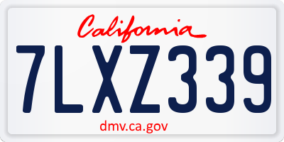 CA license plate 7LXZ339