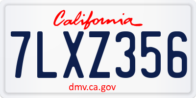 CA license plate 7LXZ356