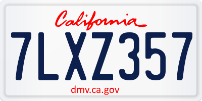 CA license plate 7LXZ357