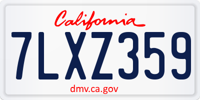 CA license plate 7LXZ359