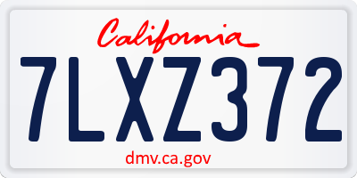 CA license plate 7LXZ372