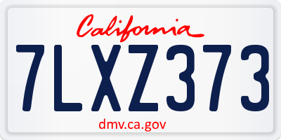 CA license plate 7LXZ373