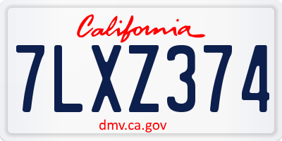CA license plate 7LXZ374