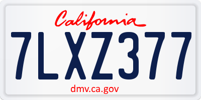 CA license plate 7LXZ377