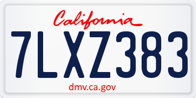 CA license plate 7LXZ383
