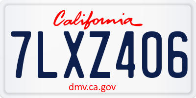 CA license plate 7LXZ406
