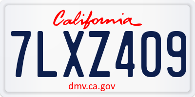 CA license plate 7LXZ409