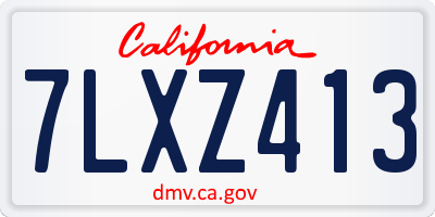 CA license plate 7LXZ413