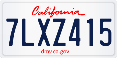 CA license plate 7LXZ415