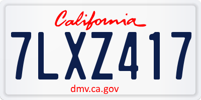 CA license plate 7LXZ417