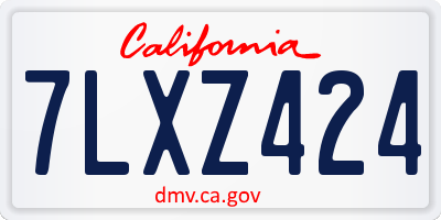 CA license plate 7LXZ424