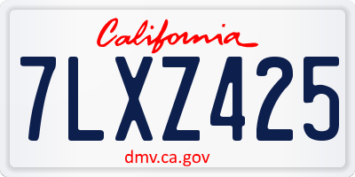 CA license plate 7LXZ425