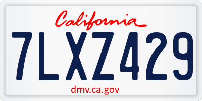 CA license plate 7LXZ429