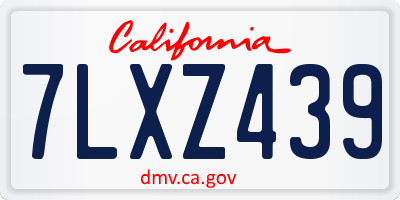 CA license plate 7LXZ439