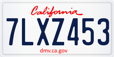 CA license plate 7LXZ453