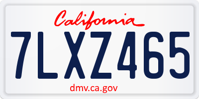 CA license plate 7LXZ465