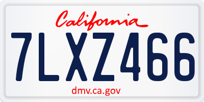 CA license plate 7LXZ466