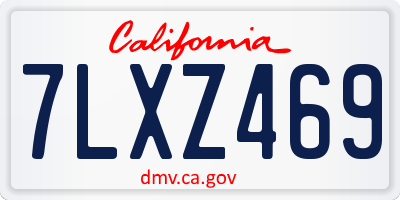 CA license plate 7LXZ469