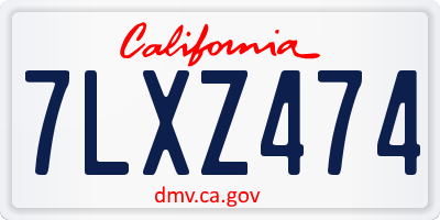 CA license plate 7LXZ474