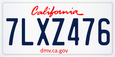 CA license plate 7LXZ476