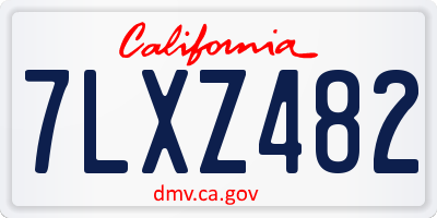 CA license plate 7LXZ482