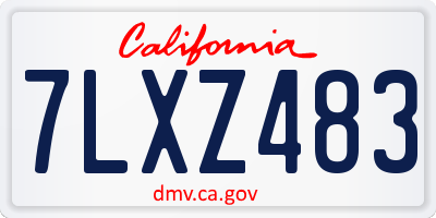 CA license plate 7LXZ483