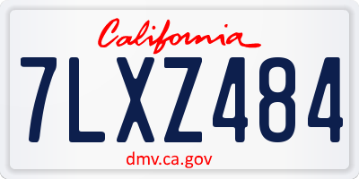 CA license plate 7LXZ484