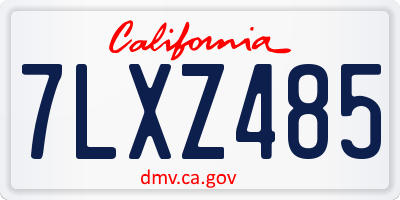 CA license plate 7LXZ485