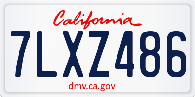 CA license plate 7LXZ486