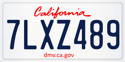 CA license plate 7LXZ489