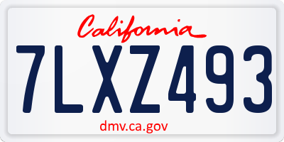 CA license plate 7LXZ493