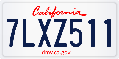 CA license plate 7LXZ511