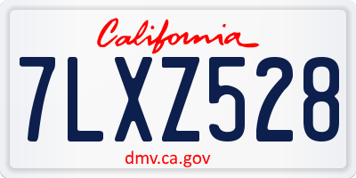 CA license plate 7LXZ528