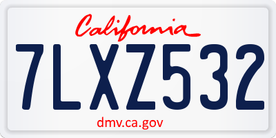 CA license plate 7LXZ532