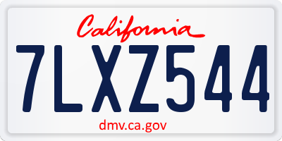 CA license plate 7LXZ544