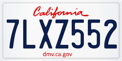 CA license plate 7LXZ552
