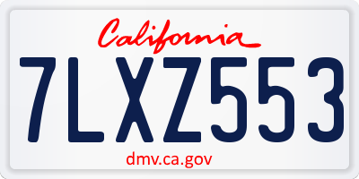 CA license plate 7LXZ553